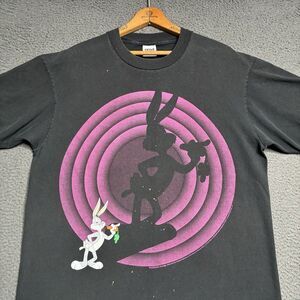 VTG 90s Bugs Bunny Shadow Shirt Mens XL Looney Tunes Made In USA Distressed Fade